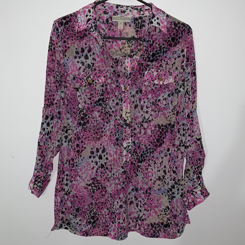 Sheer leopard print blouse
